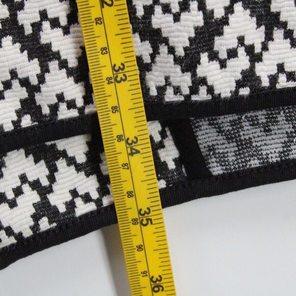 Philosophy Cardigan Womens White & Black Open Front Hearts Jacquard SIze Large L - Picture 7 of 7